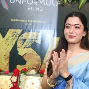 Rashmika Mandanna Attends Traditional Pooja for Her Upcoming Film MYSA