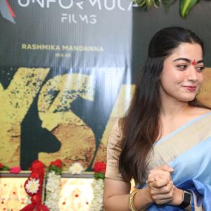Rashmika Mandanna Attends Traditional Pooja for Her Upcoming Film MYSA