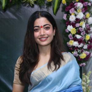Rashmika Mandanna Attends Traditional Pooja for Her Upcoming Film MYSA