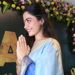 Rashmika Mandanna Attends Traditional Pooja for Her Upcoming Film MYSA