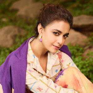 Keerthy Suresh in Floral and Watercolor Ensemble | Vibrant Outdoor Look