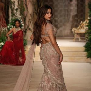 Janhvi Kapoor Looks Ethereal in Pastel Pink Embroidered Lehenga