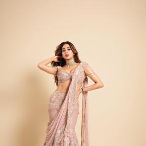 Janhvi Kapoor Looks Ethereal in Pastel Pink Embroidered Lehenga