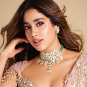 Janhvi Kapoor Looks Ethereal in Pastel Pink Embroidered Lehenga