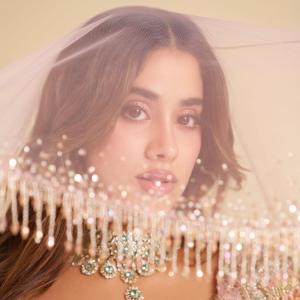 Janhvi Kapoor Looks Ethereal in Pastel Pink Embroidered Lehenga