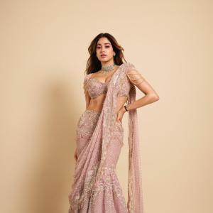 Janhvi Kapoor Looks Ethereal in Pastel Pink Embroidered Lehenga