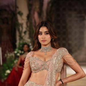 Janhvi Kapoor Looks Ethereal in Pastel Pink Embroidered Lehenga