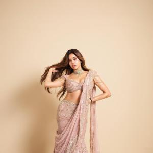 Janhvi Kapoor Looks Ethereal in Pastel Pink Embroidered Lehenga
