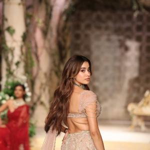 Janhvi Kapoor Looks Ethereal in Pastel Pink Embroidered Lehenga