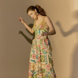 Keerthy Suresh Stunning in Colorful Geometric Outfit – Vibrant Style & Joyful Smile