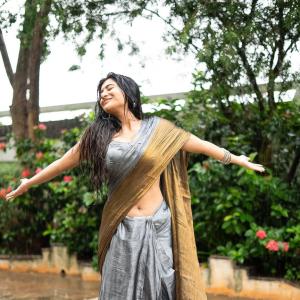 Rashi Singh in Elegant Saree: Rainy Day Photoshoot with Natural Charm