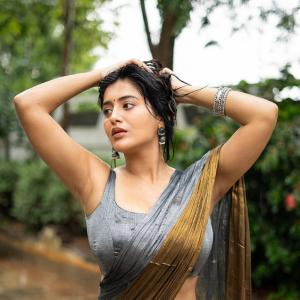 Rashi Singh in Elegant Saree: Rainy Day Photoshoot with Natural Charm