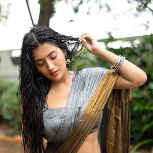 Rashi Singh in Elegant Saree: Rainy Day Photoshoot with Natural Charm