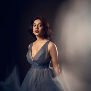 Nabha Natesh Stunning in Elegant Blue Tulle Gown - Gorgeous Actress Photoshoot
