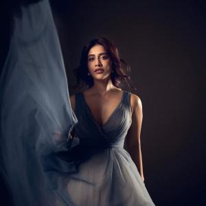 Nabha Natesh Stunning in Elegant Blue Tulle Gown - Gorgeous Actress Photoshoot