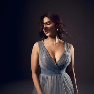 Nabha Natesh Stunning in Elegant Blue Tulle Gown - Gorgeous Actress Photoshoot