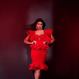 Pragya Nagra Stuns in a Bold Red Ruffled Dress: A Stunning Fashion Moment