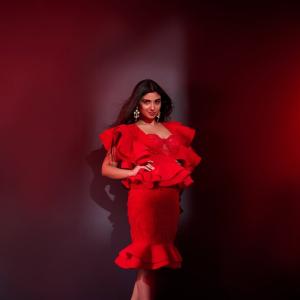 Pragya Nagra Stuns in a Bold Red Ruffled Dress: A Stunning Fashion Moment