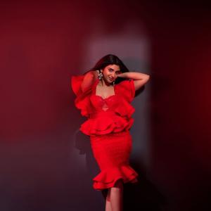 Pragya Nagra Stuns in a Bold Red Ruffled Dress: A Stunning Fashion Moment