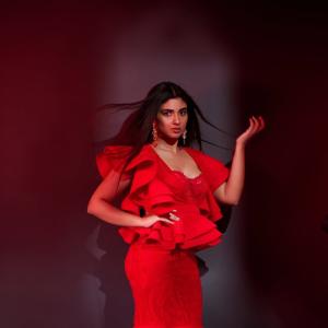 Pragya Nagra Stuns in a Bold Red Ruffled Dress: A Stunning Fashion Moment