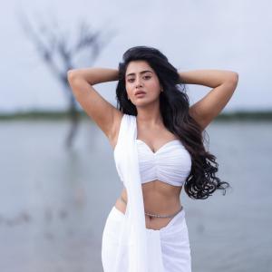 Actress Rashi Singh Stunning White Outfit Photoshoot Near Water