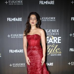 Raashi Khanna Radiates Elegance in Red Gown at Filmfare Glamour & Style Awards South 2025