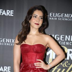 Raashi Khanna Radiates Elegance in Red Gown at Filmfare Glamour & Style Awards South 2025