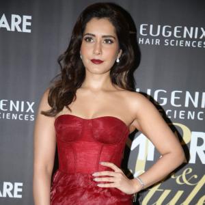 Raashi Khanna Radiates Elegance in Red Gown at Filmfare Glamour & Style Awards South 2025