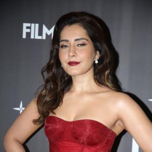 Raashi Khanna Radiates Elegance in Red Gown at Filmfare Glamour & Style Awards South 2025