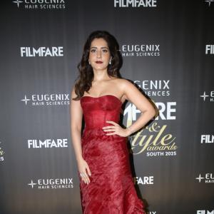 Raashi Khanna Radiates Elegance in Red Gown at Filmfare Glamour & Style Awards South 2025