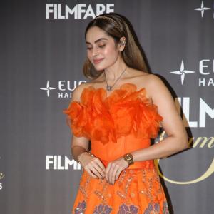 Sruthika Dazzles in Vibrant Orange Floral Gown at Filmfare Glamour & Style Awards South 2025
