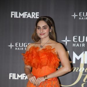 Sruthika Dazzles in Vibrant Orange Floral Gown at Filmfare Glamour & Style Awards South 2025