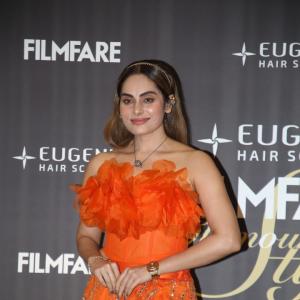 Sruthika Dazzles in Vibrant Orange Floral Gown at Filmfare Glamour & Style Awards South 2025