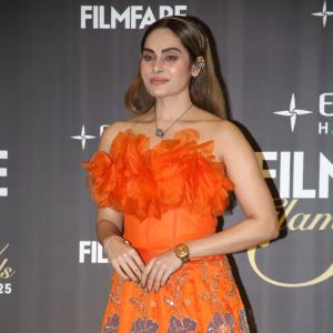 Sruthika Dazzles in Vibrant Orange Floral Gown at Filmfare Glamour & Style Awards South 2025