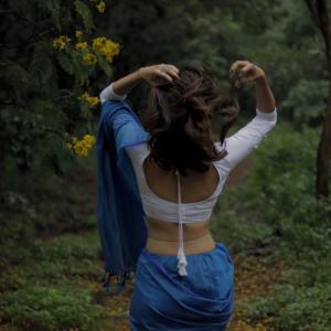 Actress Simran Chaudhary in Elegant Blue Dupatta Traditional Look