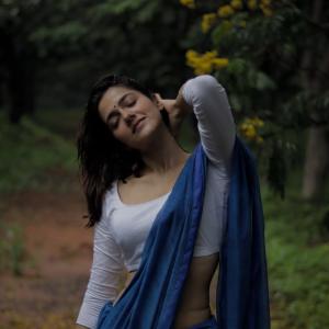 Actress Simran Chaudhary in Elegant Blue Dupatta Traditional Look