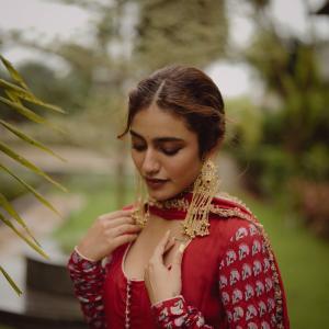 Priya Warrior Stuns in Elegant Red Traditional Look
