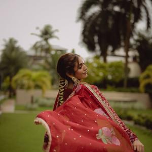 Priya Warrior Stuns in Elegant Red Traditional Look