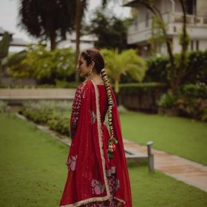 Priya Warrior Stuns in Elegant Red Traditional Look