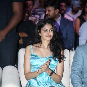 Manasa Varanasi Looks Radiant at Promotional Event in a Floral Blue Dress