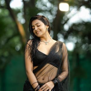 Avanthika Mishra Mesmerizes in Bold Black Saree Photos