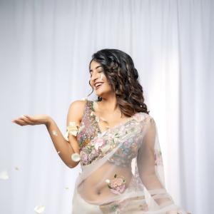 Ananya Nagalla's Elegant Floral Saree Look – A Stylish Fashion Statement