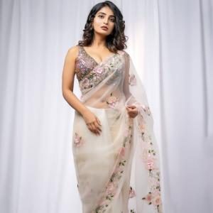 Ananya Nagalla's Elegant Floral Saree Look – A Stylish Fashion Statement