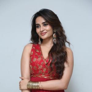 Teju Ashwini Red Traditional Outfit with Elegant Jewelry – Beautiful Fashion Look