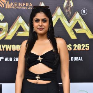 Faria Abdulla Stuns in Black Cut-Out Dress at GAMA Tollywood Movie Awards 2025