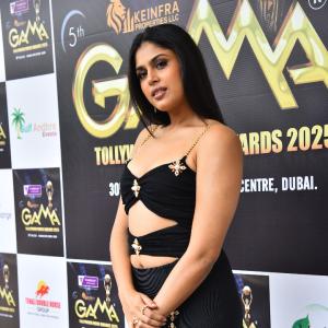 Faria Abdulla Stuns in Black Cut-Out Dress at GAMA Tollywood Movie Awards 2025