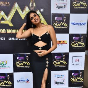 Faria Abdulla Stuns in Black Cut-Out Dress at GAMA Tollywood Movie Awards 2025