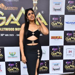 Faria Abdulla Stuns in Black Cut-Out Dress at GAMA Tollywood Movie Awards 2025