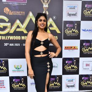 Faria Abdulla Stuns in Black Cut-Out Dress at GAMA Tollywood Movie Awards 2025