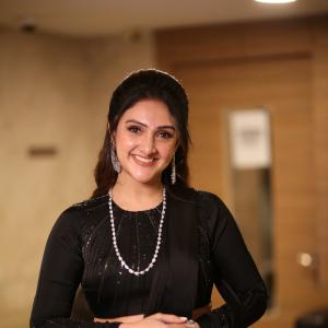 Sridevi Vijaykumar Looks Elegant in Black Saree with Silver Jewelry